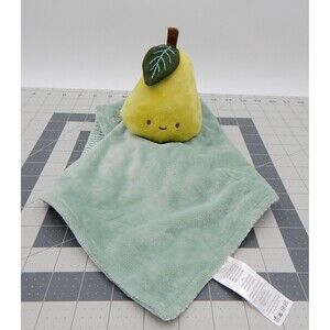 Rene Rofe Baby Pear Security Blanket Green White Striped Velour Lovey